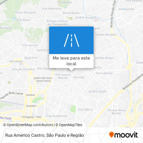 Rua Americo Castro mapa