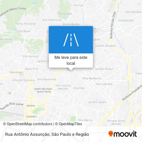 Rua Antônio Assunção mapa