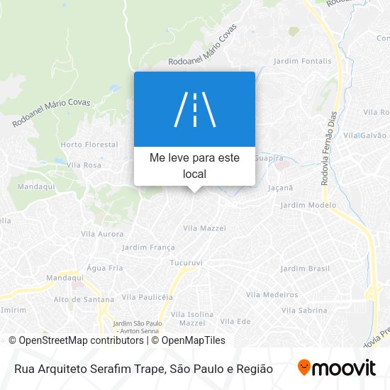 Rua Arquiteto Serafim Trape mapa