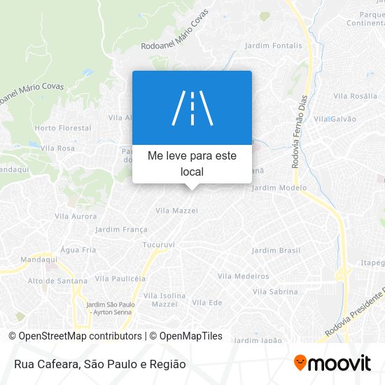 Rua Cafeara mapa