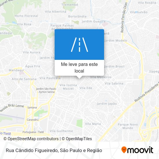Rua Cândido Figueiredo mapa