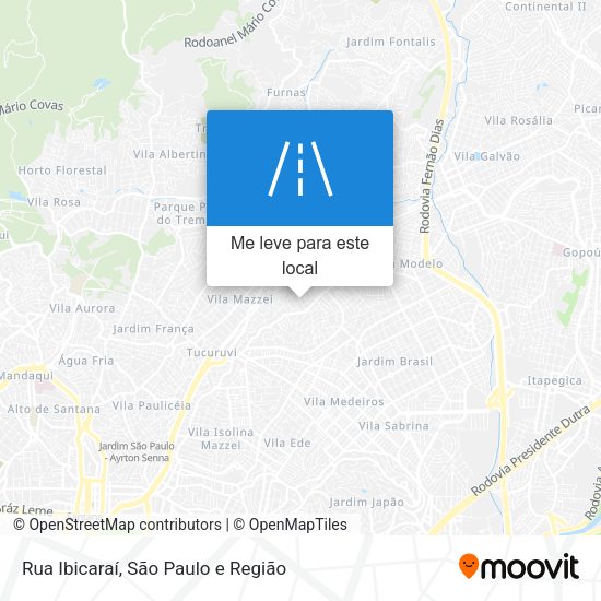 Rua Ibicaraí mapa