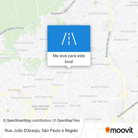 Rua João D'Araújo mapa