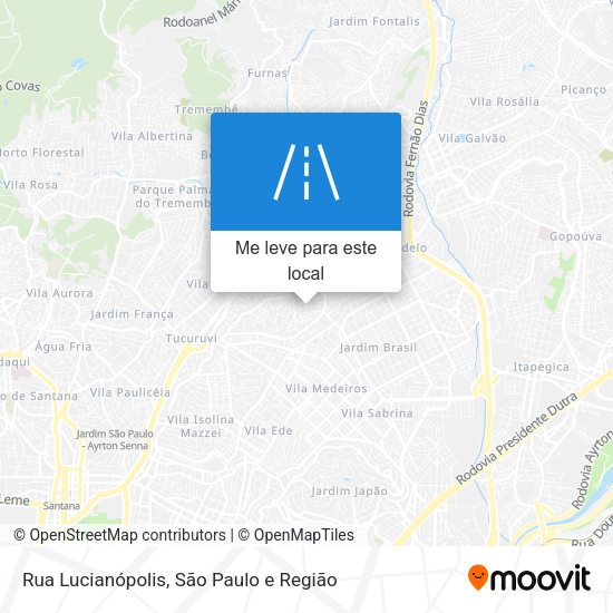 Rua Lucianópolis mapa