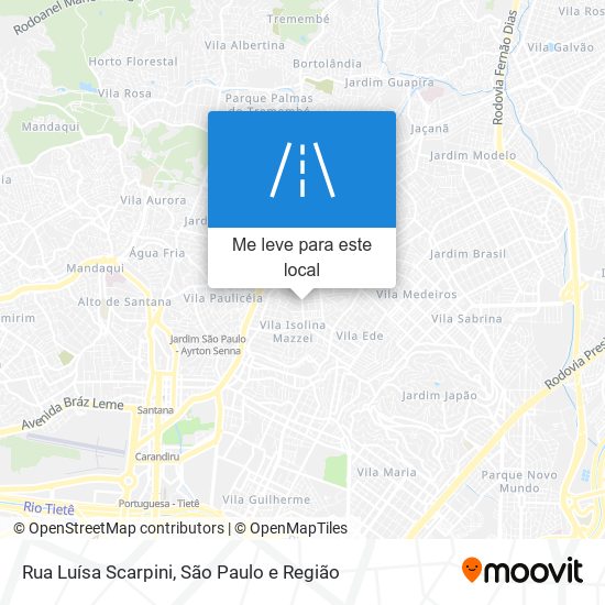 Rua Luísa Scarpini mapa