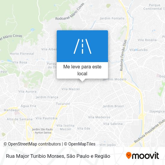 Rua Major Turibio Moraes mapa