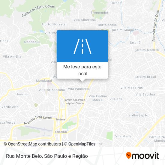 Rua Monte Belo mapa