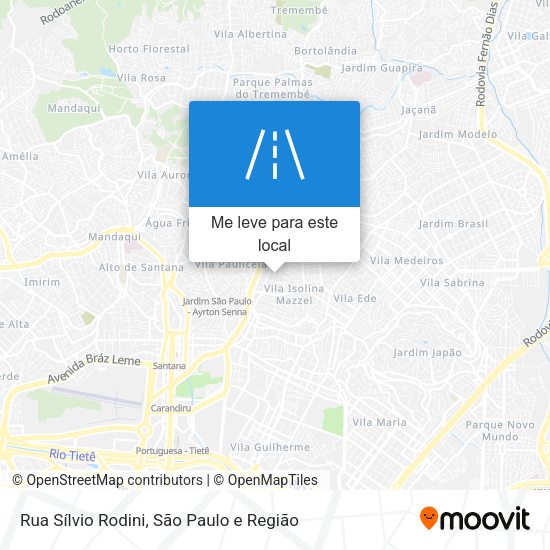 Rua Sílvio Rodini mapa