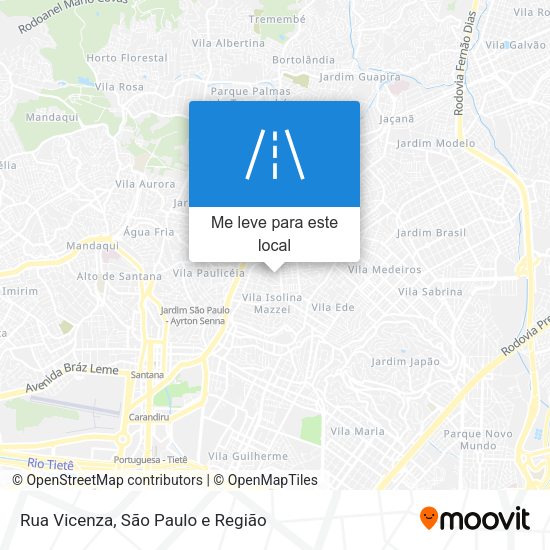 Rua Vicenza mapa