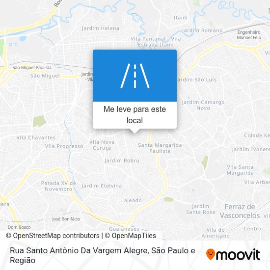 Rua Santo Antônio Da Vargem Alegre mapa