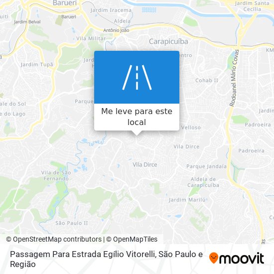 Passagem Para Estrada Egílio Vitorelli mapa