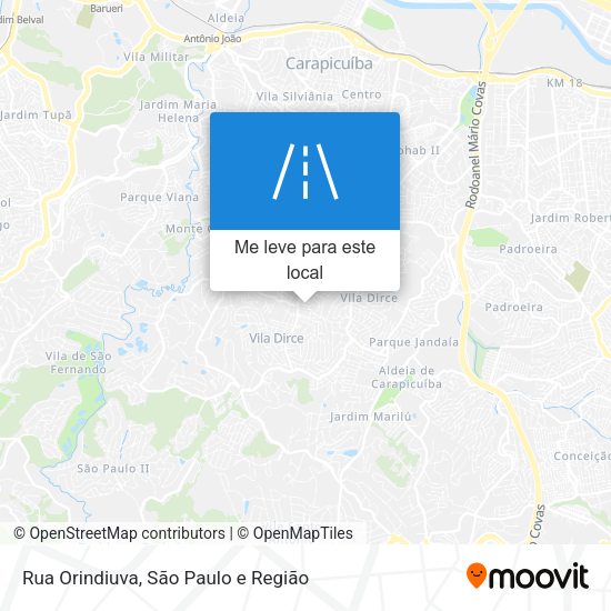 Rua Orindiuva mapa