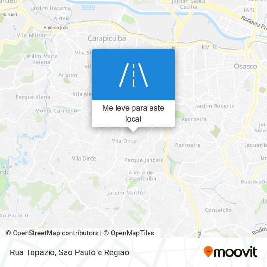Rua Topázio mapa