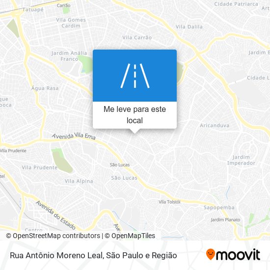 Rua Antônio Moreno Leal mapa