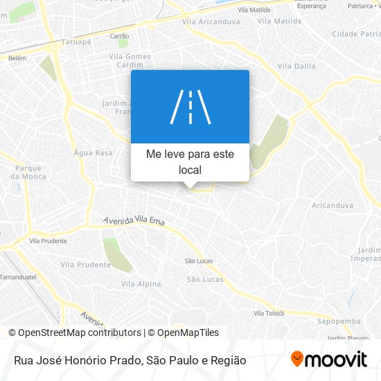 Rua José Honório Prado mapa