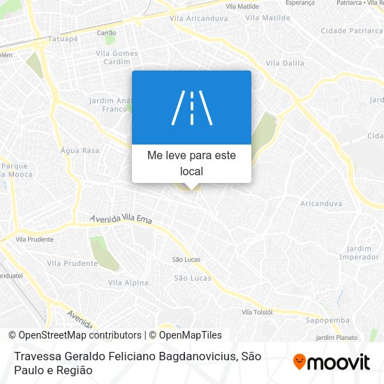 Travessa Geraldo Feliciano Bagdanovicius mapa