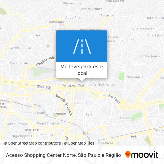 Acesso Shopping Center Norte mapa