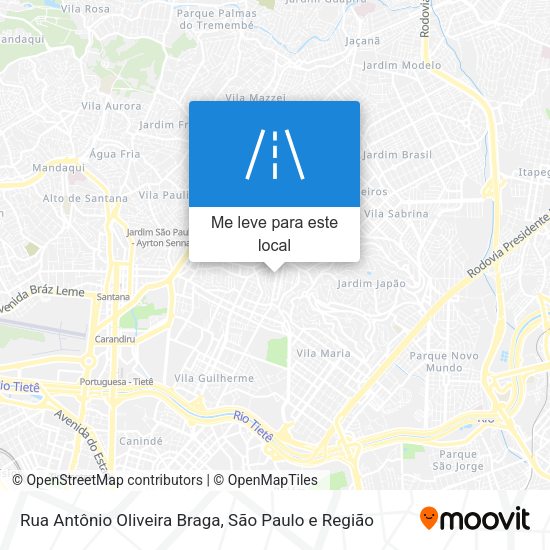 Rua Antônio Oliveira Braga mapa