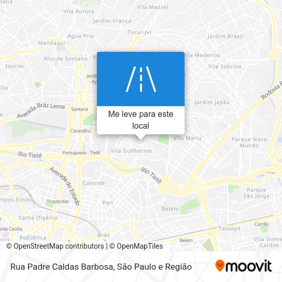 Rua Padre Caldas Barbosa mapa
