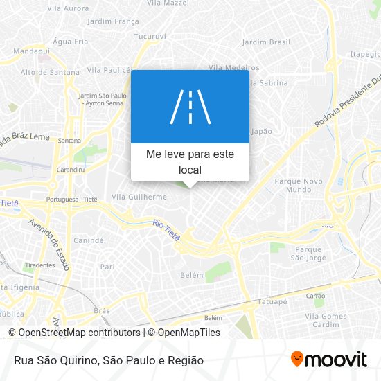 Rua São Quirino mapa