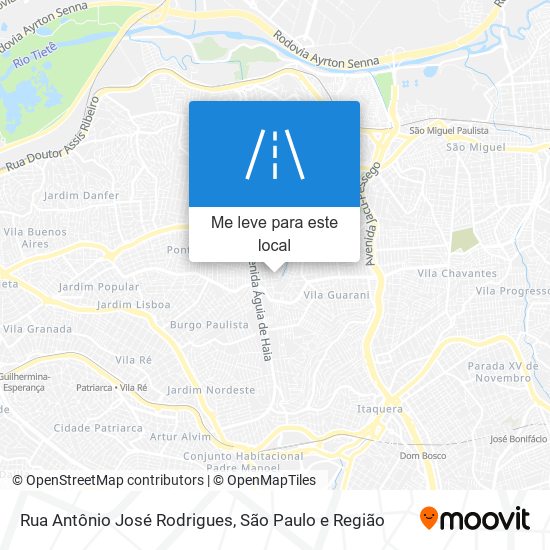 Rua Antônio José Rodrigues mapa