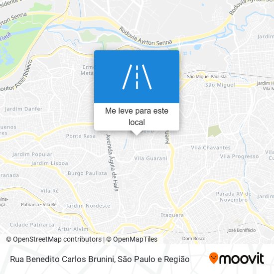 Rua Benedito Carlos Brunini mapa