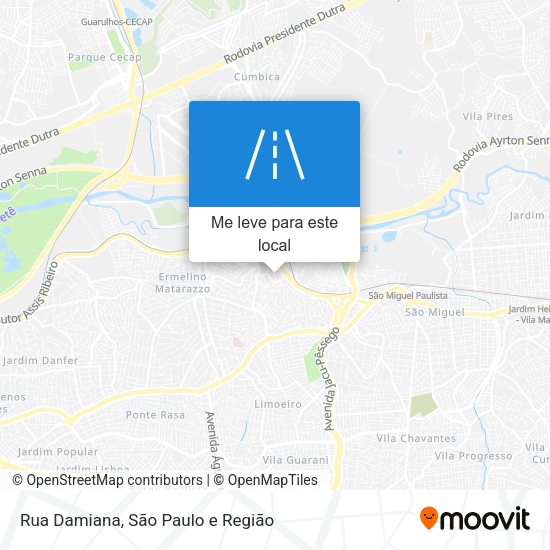 Rua Damiana mapa