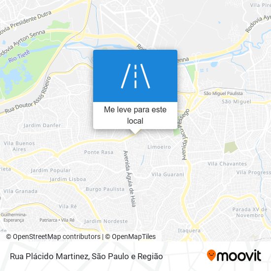 Rua Plácido Martinez mapa