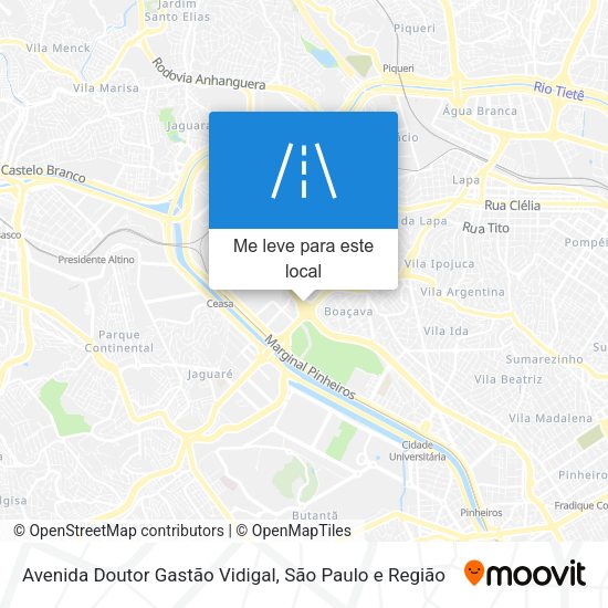 Avenida Doutor Gastão Vidigal mapa