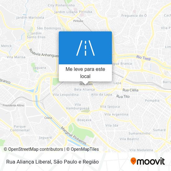 Rua Aliança Liberal mapa