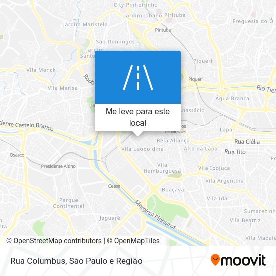 Rua Columbus mapa