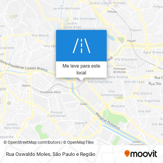Rua Oswaldo Moles mapa