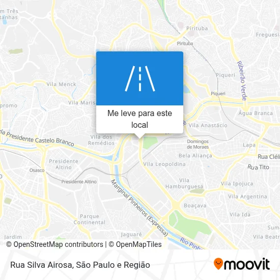 Como chegar em Rua Silva Airosa, Vila Leopoldina de ônibus ou trem?
