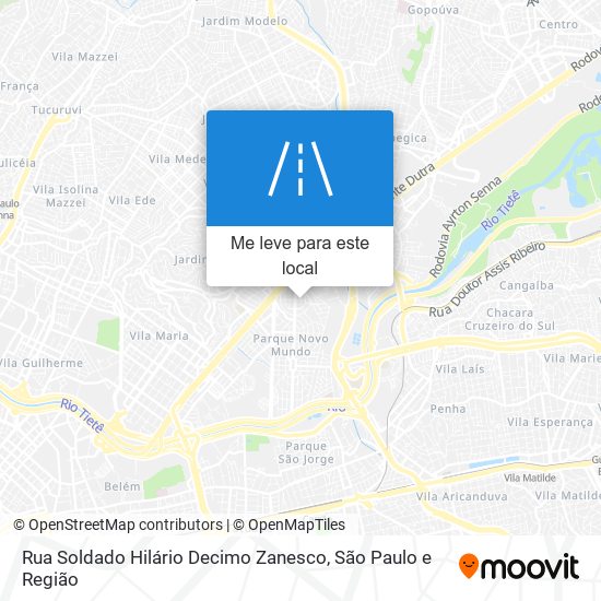 Rua Soldado Hilário Decimo Zanesco mapa