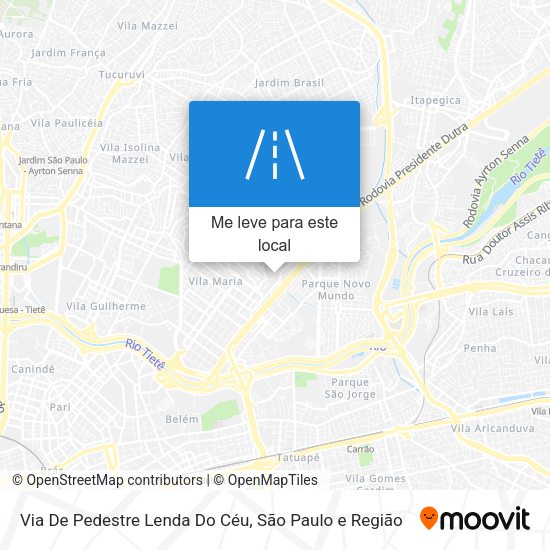 Via De Pedestre Lenda Do Céu mapa