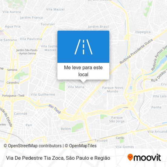Via De Pedestre Tia Zoca mapa