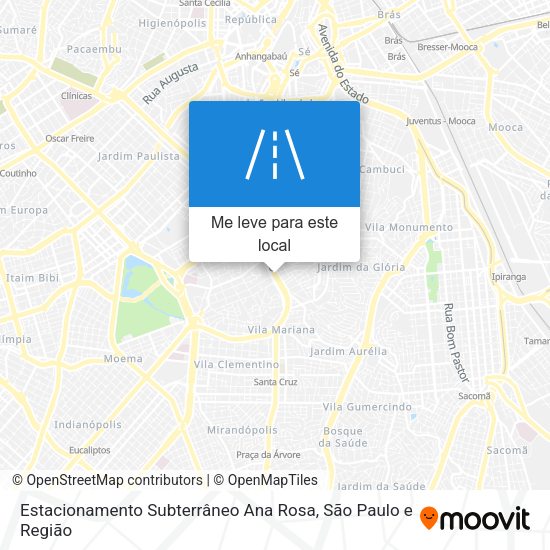 Estacionamento Subterrâneo Ana Rosa mapa