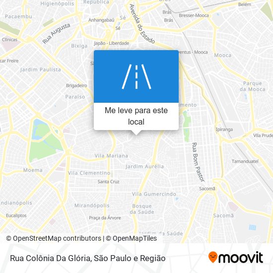 Rua Colônia Da Glória mapa