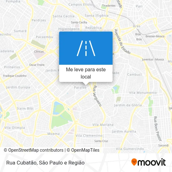 Rua Cubatão mapa