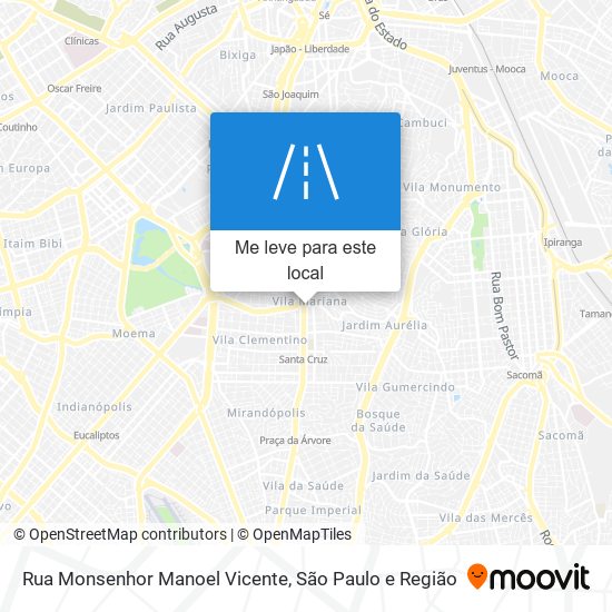 Rua Monsenhor Manoel Vicente mapa