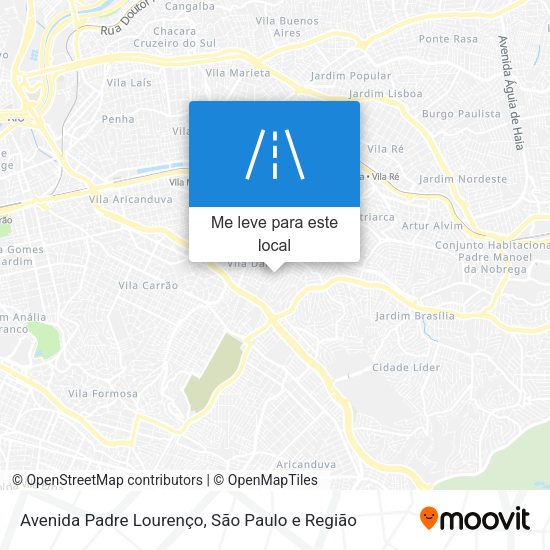 Avenida Padre Lourenço mapa