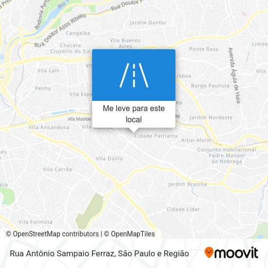 Rua Antônio Sampaio Ferraz mapa