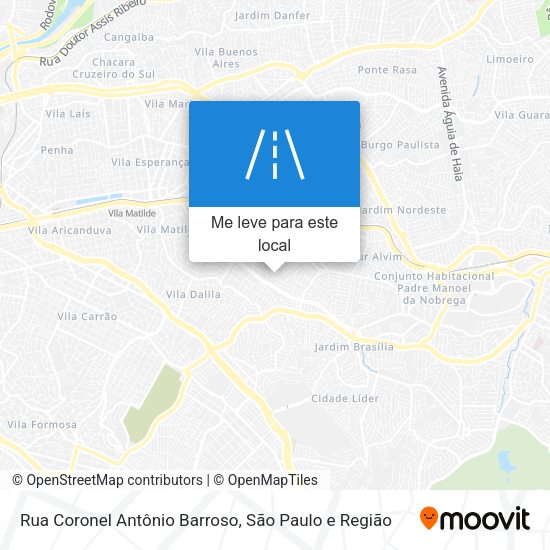 Rua Coronel Antônio Barroso mapa