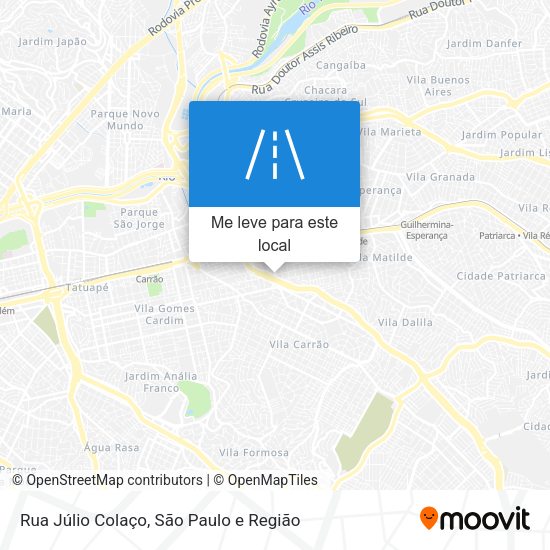 Rua Júlio Colaço mapa