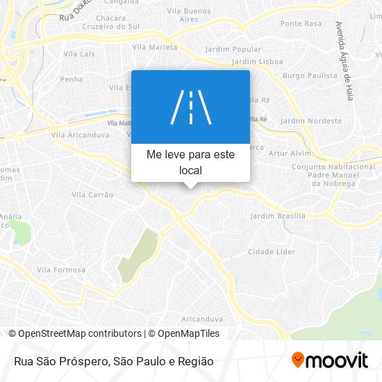 Rua São Próspero mapa