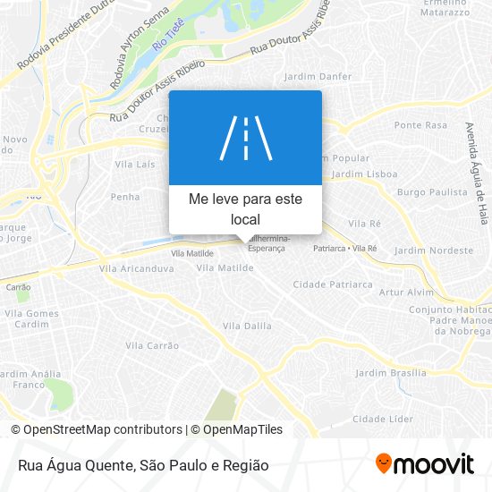 Rua Água Quente mapa