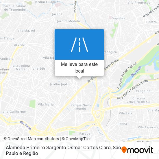 Alameda Primeiro Sargento Osmar Cortes Claro mapa