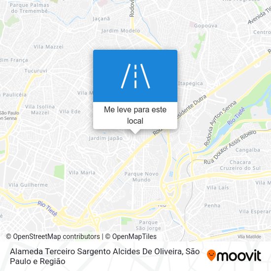 Alameda Terceiro Sargento Alcides De Oliveira mapa