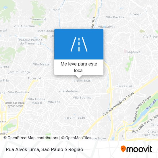 Rua Alves Lima mapa