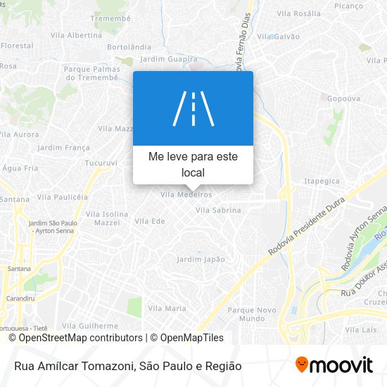 Rua Amílcar Tomazoni mapa